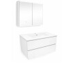 Mueble de baño suspendido Blanco Dmc y espejo botiquín 75 cm Vip blanco Mueble De Baño Suspendido Blanco Dmc Y Espejo Botiquín 75 Cm Vip Blanco