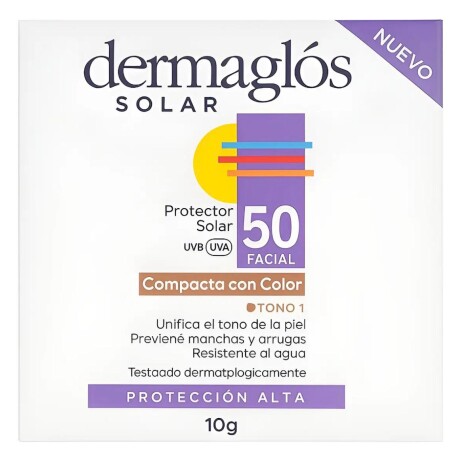 Dermaglos Protector Solar Compacta con Color Tono 1 FPS 50 - 10 gr Dermaglos Protector Solar Compacta con Color Tono 1 FPS 50 - 10 gr