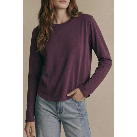Remera Algodon Lavado Burdeos