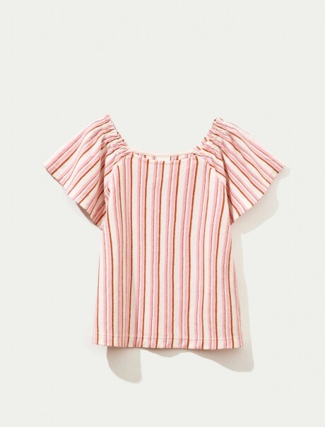 BLUSA INFANTIL MANGA CORTA ROSA