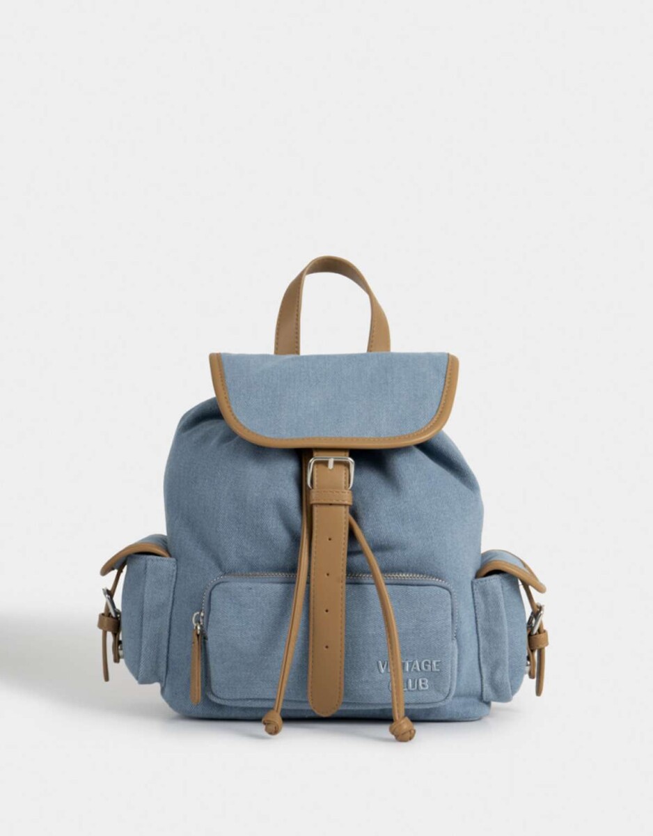 Mochila Denim Back To School - Azul Celeste 