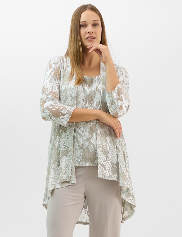 Conjunto 3 Piezas Estampado Lurex PLATEADO