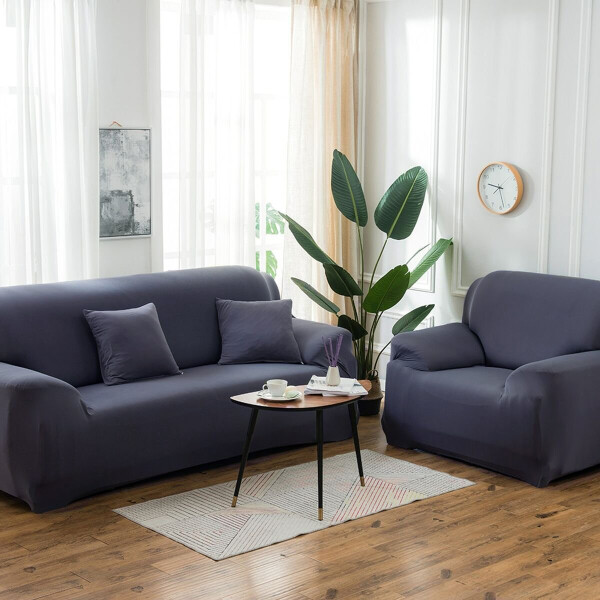 Cubre Sofá Elástico Elastizado Funda 3 Cuerpo Plaza Variante Color Gris Oscuro