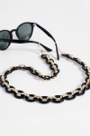 Sujetador de lentes de eslabones simil nacar negro
