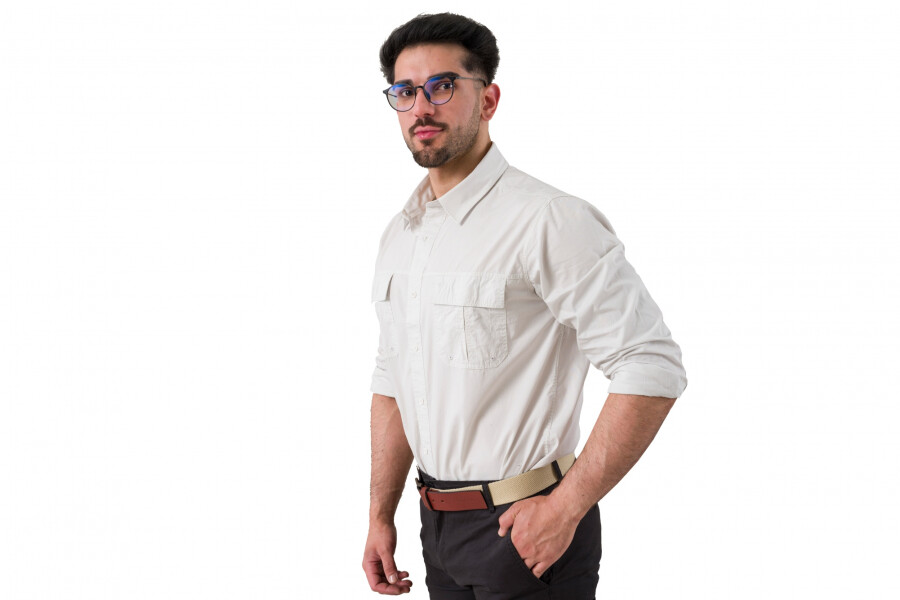 CAMISA HUNTER MANGA LARGA Gris Hielo