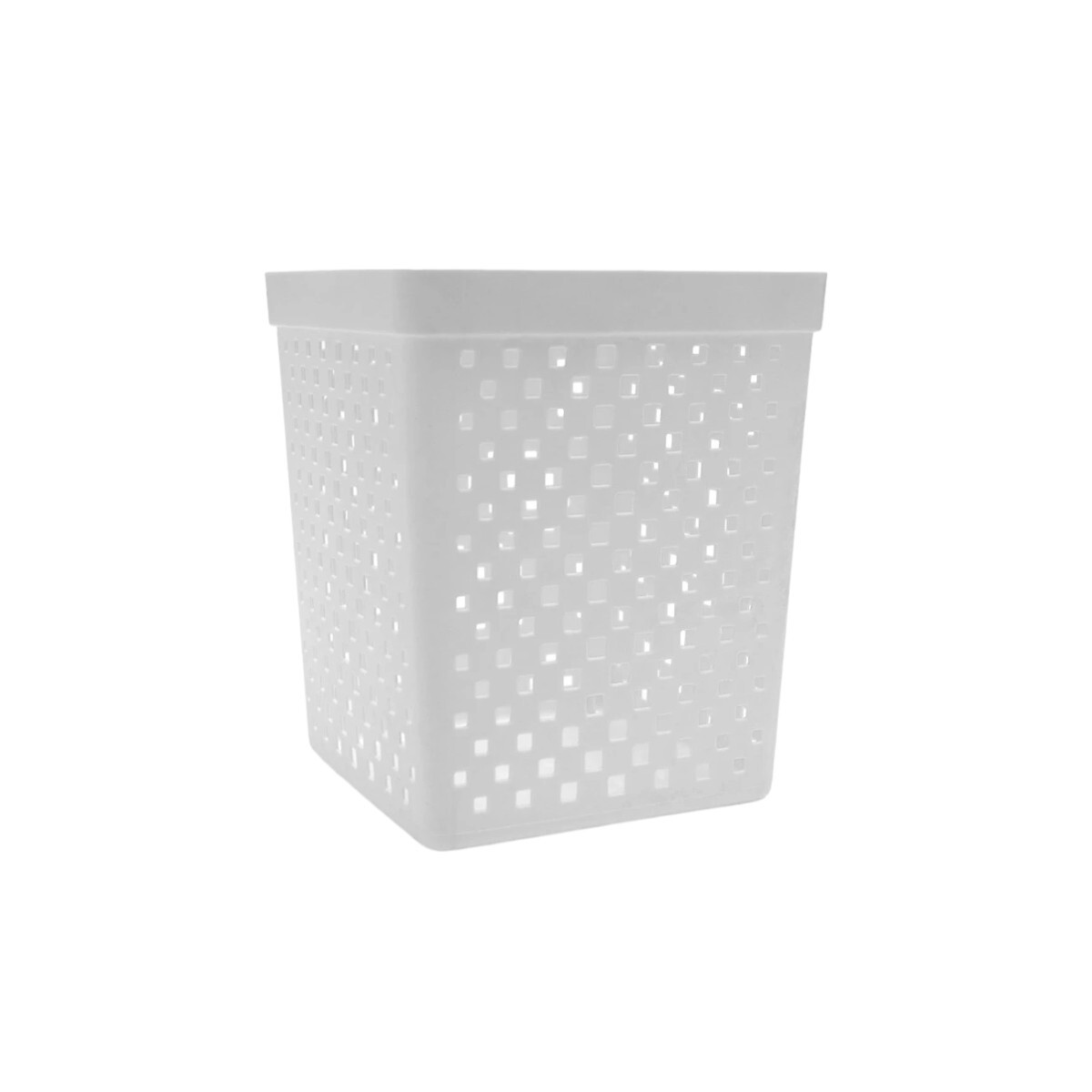 Canasto organizador Cuadrillé 23x23x27 cm Blanco 