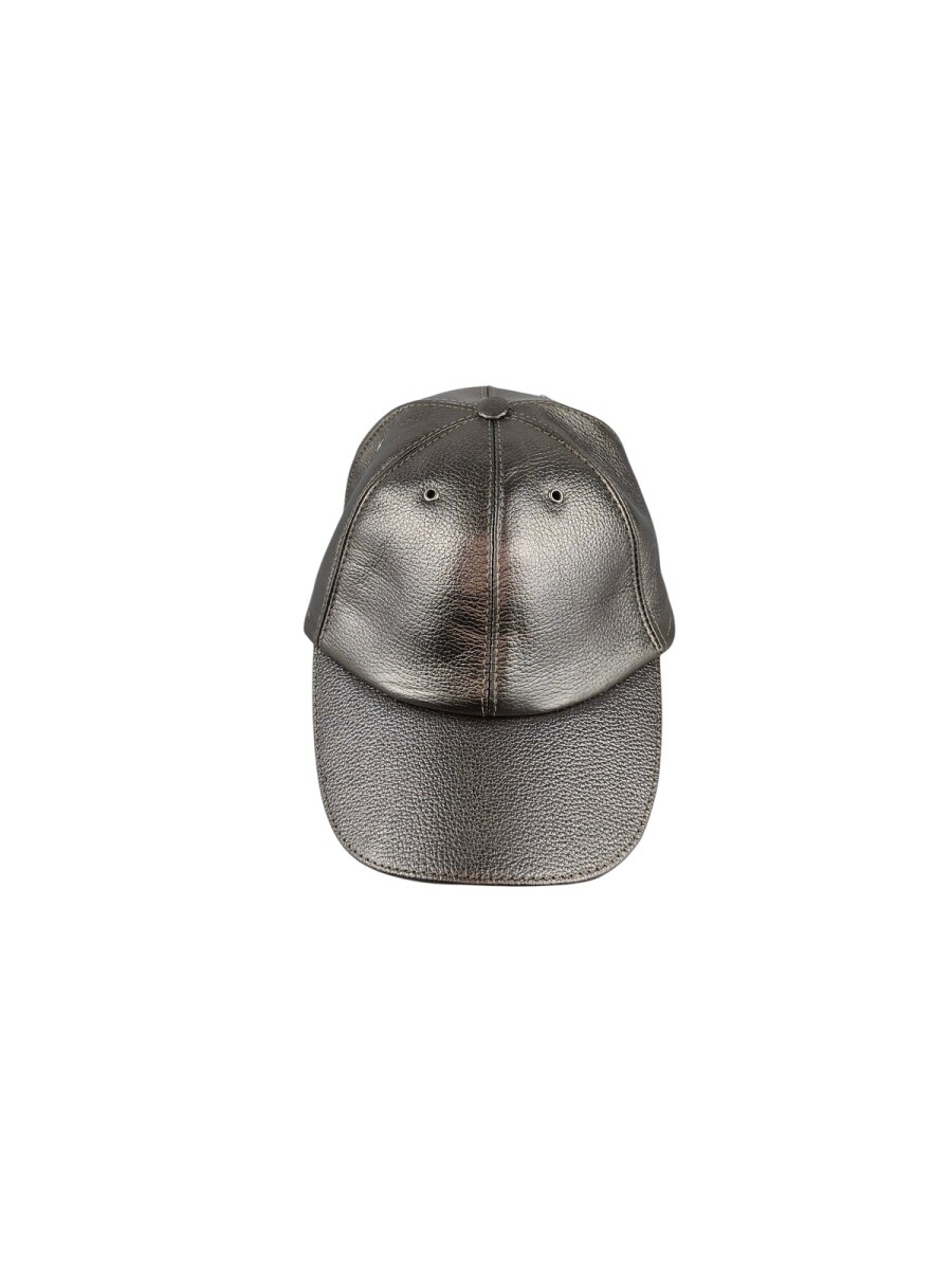 Gorra de cuero tipo beisbol - Peltre 