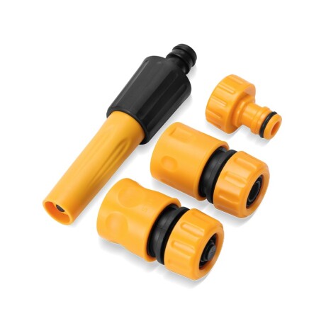 DINGQI JUEGO DE RIEGO 4 PIEZAS 3 ACOPLES + PUNTERO RECTO 1/2 Dingqi Juego De Riego 4 Piezas 3 Acoples + Puntero Recto 1/2