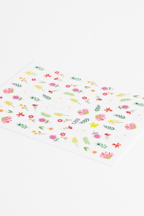 Sticker de uñas flores multicolor