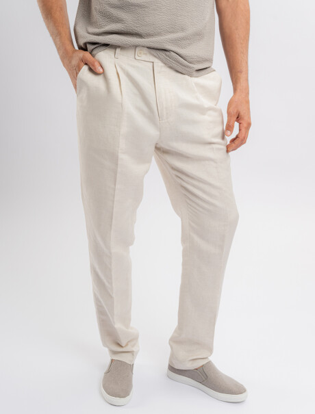 Pantalon lino crudo