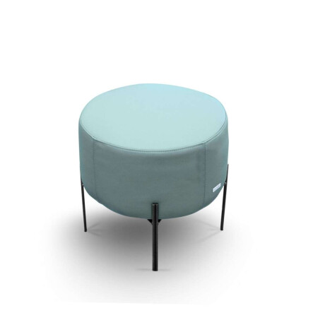 Puff 100% Cuero Mia Azul