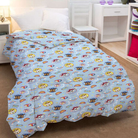 Acolchado Infantil Paw Patrol Microfibra 1 Plaza Celeste