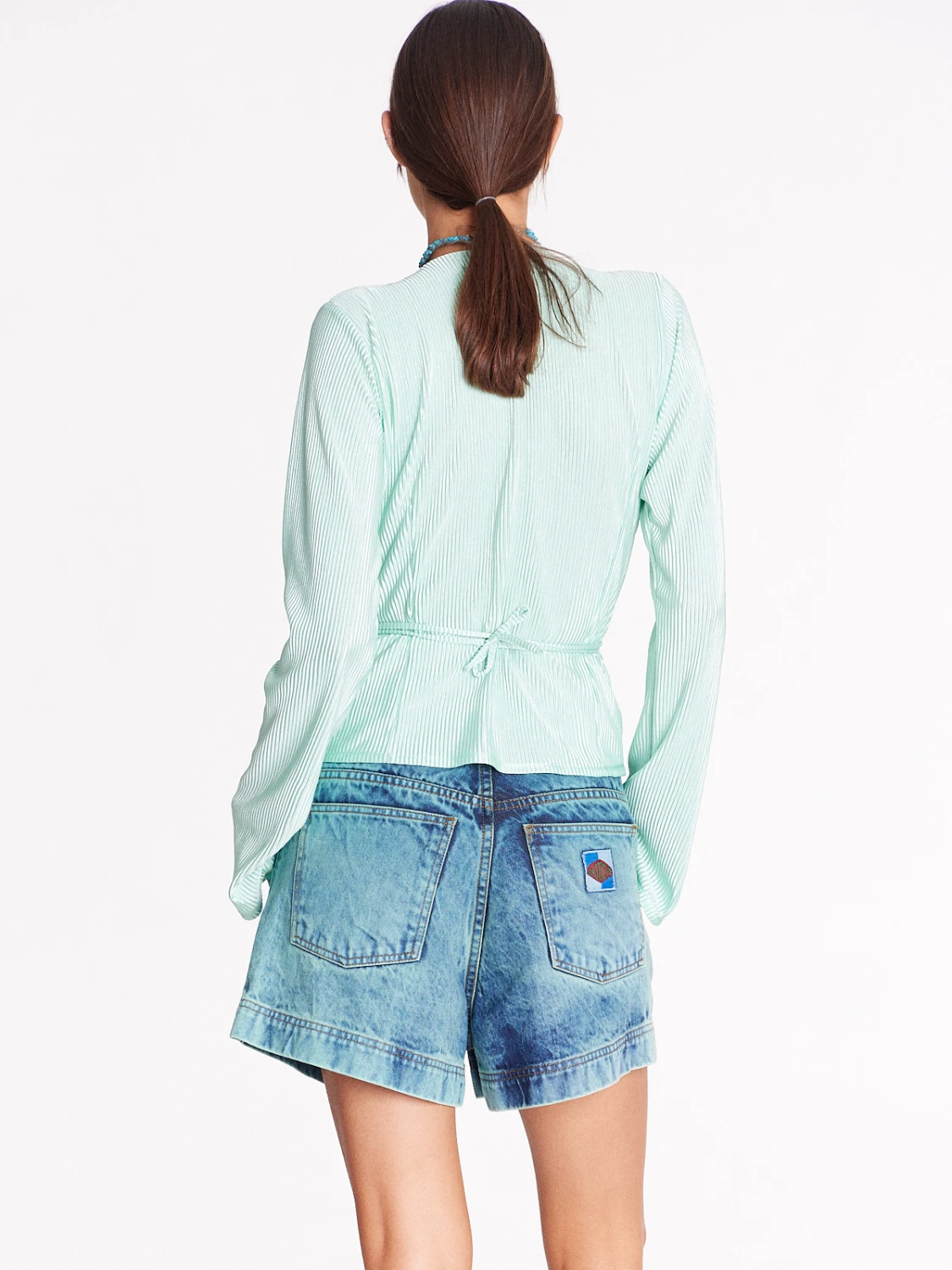 Short Foster Denim Washed verde agua 27