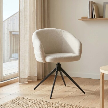 SILLA DE COMEDOR METAL-Y-TELA NATURAL-BEIGE LIA