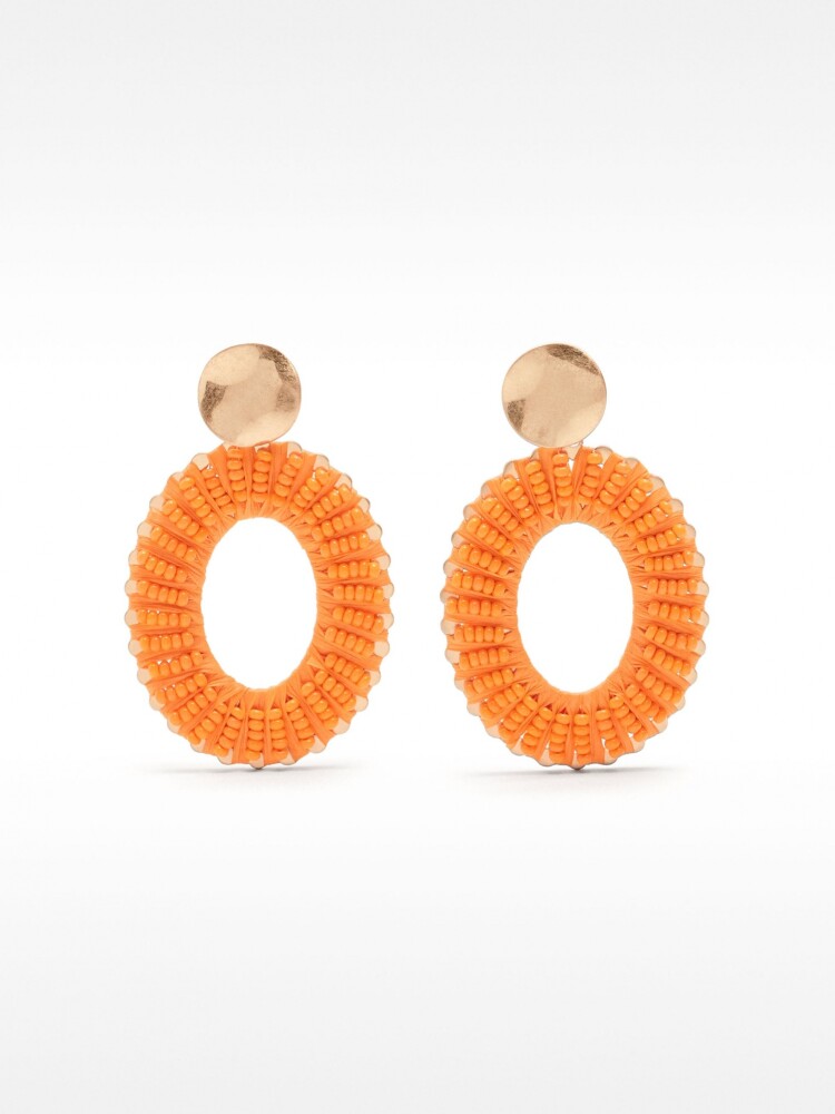 Pendientes Maxi Con Cuentas naranja