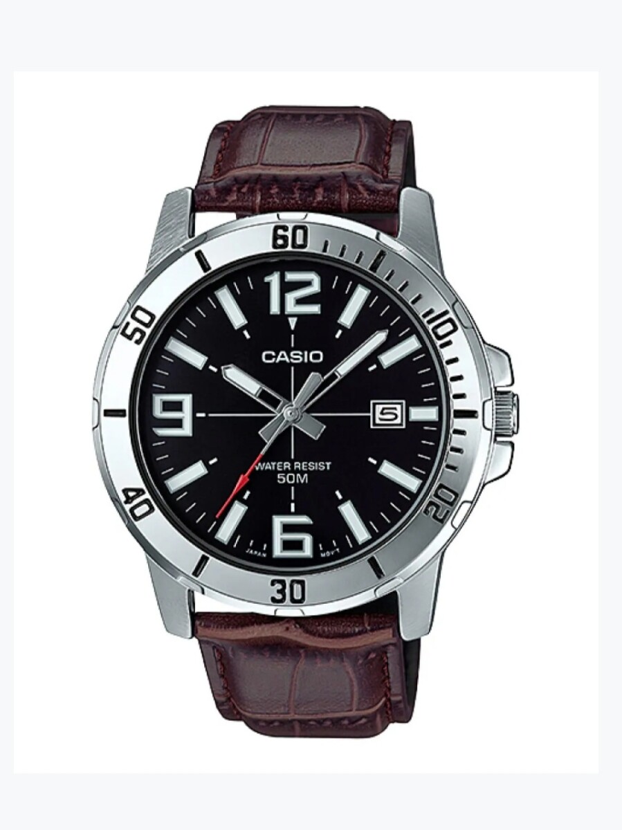 Reloj CASIO correa cuero marrón 