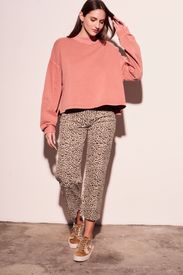 Sweater Algodón Lavado Rosa Viejo