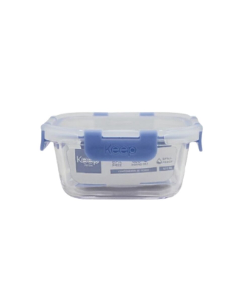 HERMETICO CUADRADO 520ML GLASS KEEP - Celeste 