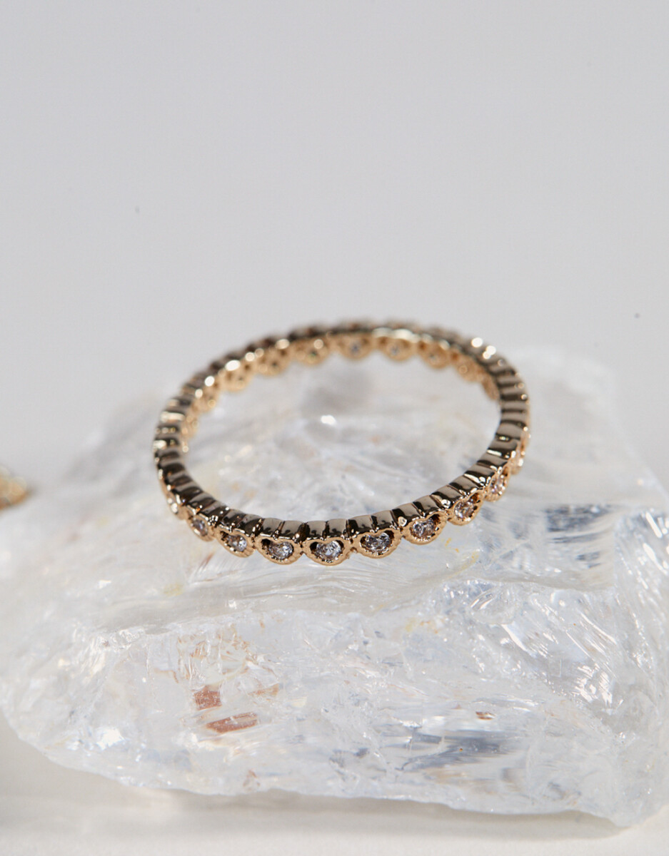 Set De Anillos Corazón Cubic 