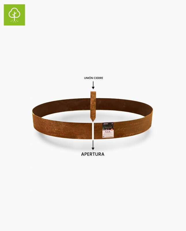 Fleje separador para árbol 10cm x D: 75cm - Hierro 2mm