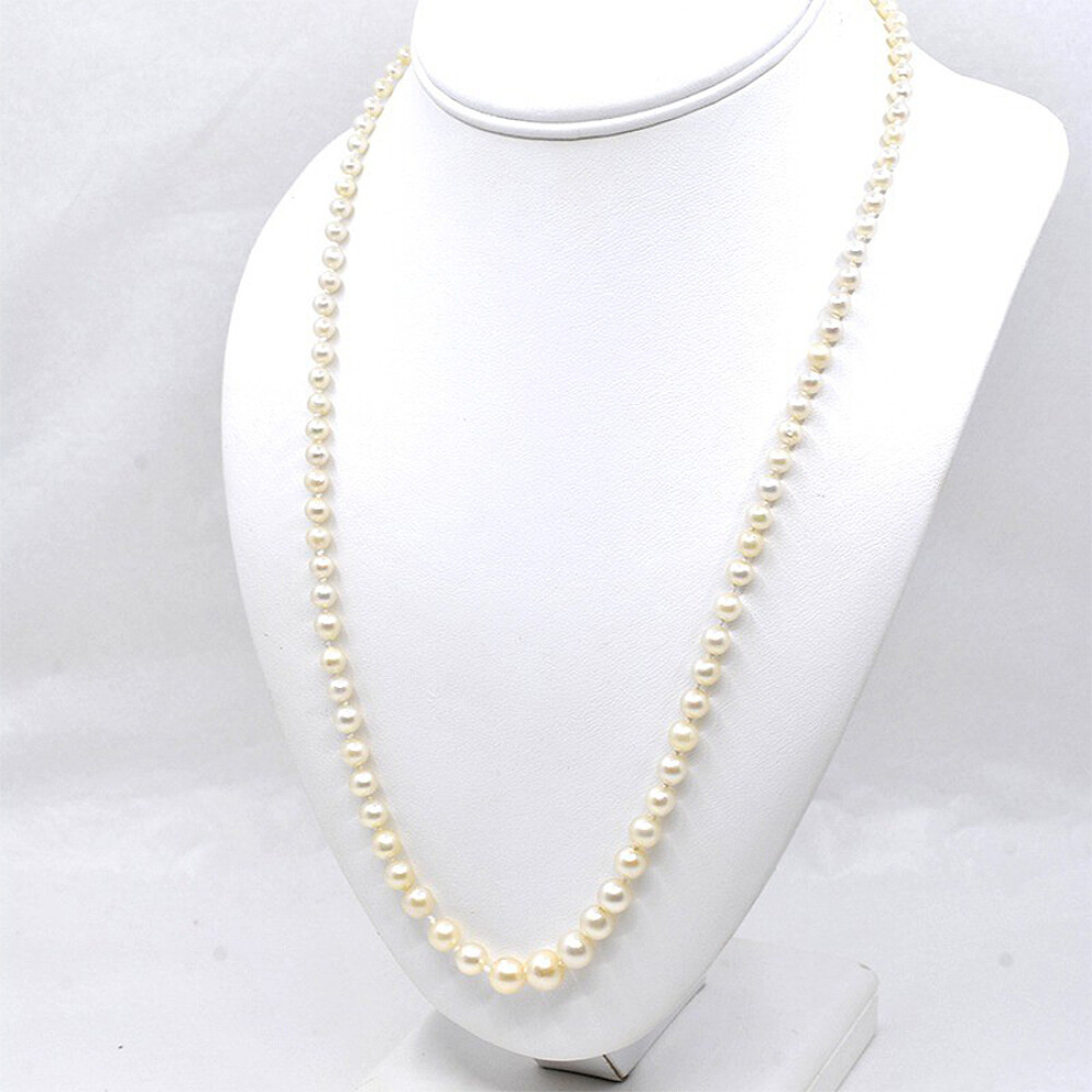Collar Perlas De Cultivo Con Broche en Oro 18 K, Brillantes Y Diamantes Collar Perlas De Cultivo Con Broche en Oro 18 K, Brillantes Y Diamantes
