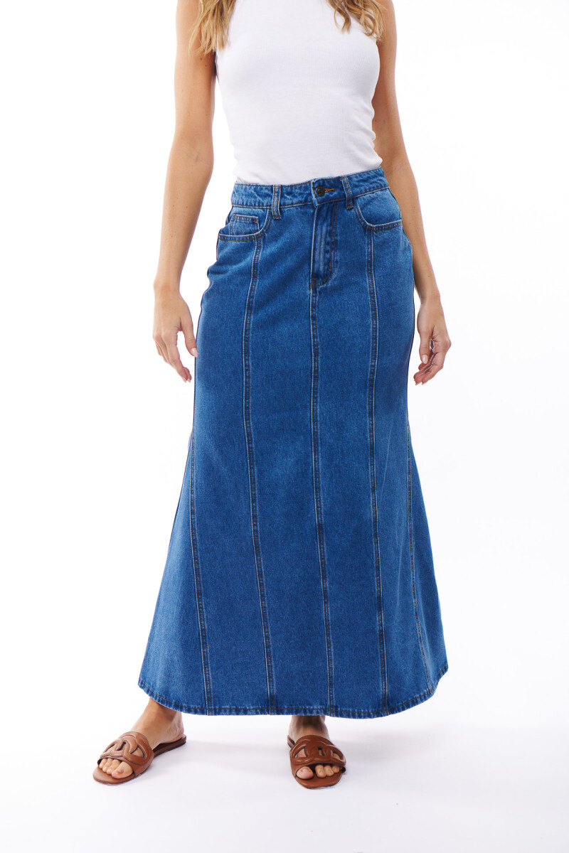 FALDA JEAN LAISA AZUL MEDIO