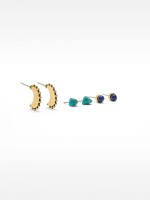 Set De Pendientes Con Piedras multicolor