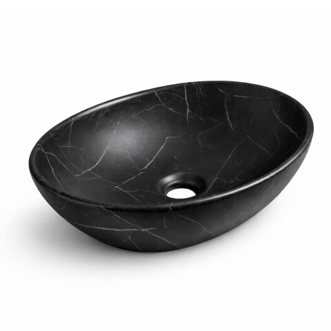 Bacha de apoyo Ovalada 41x33 cm Negra Marmolada Dmc Bacha De Apoyo Ovalada 41x33 Cm Negra Marmolada Dmc