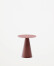 Mesa auxiliar Wilshire cristal templado glaseado y acero acabado pintado terracota mate Ø50cm