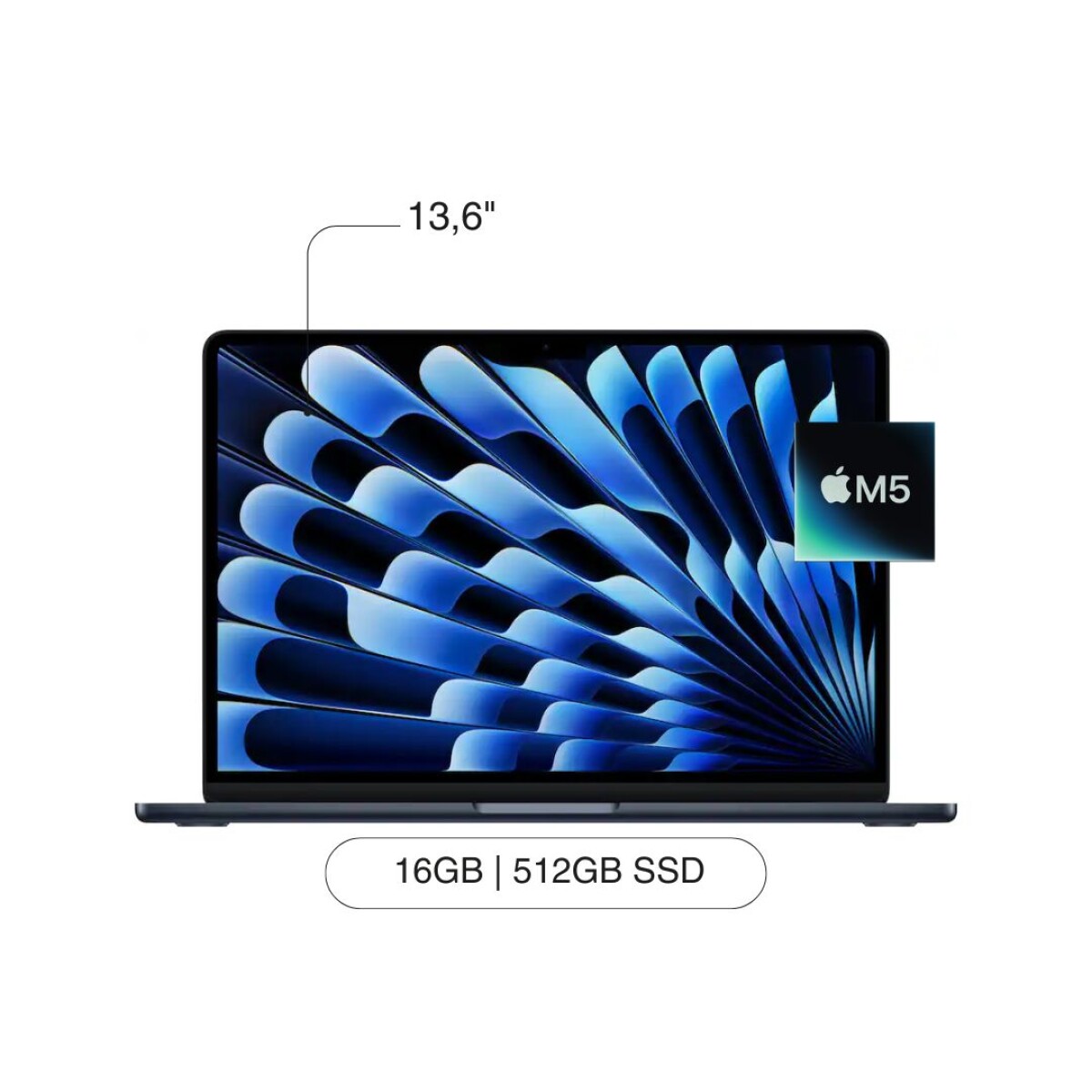 APPLE Macbook Air MDHE4LL/A 13,6' 512GB / 16GB RAM Chip M5 - Midnight 