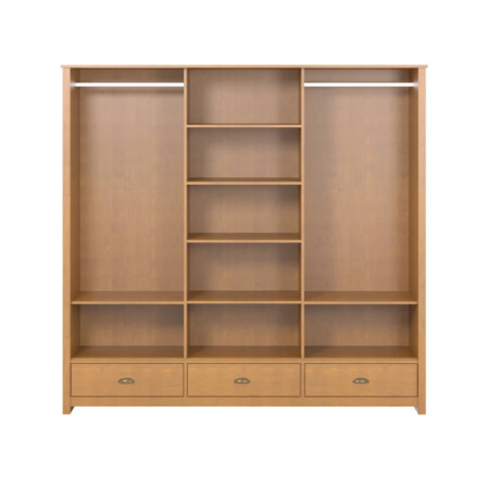 Ropero Rustico 3 puertas corredizas y 3 cajones Madera maciza Linea Colonial Freijo