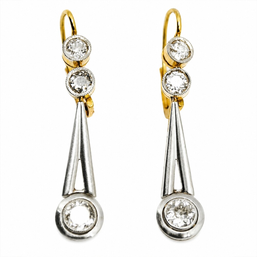 Caravanas Oro 18K Y brillantes Caravanas Oro 18K Y brillantes