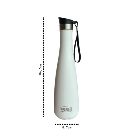 Termo Botella Lumilagro 750Ml Acero Inox Mantiene Frío Calor Blanco