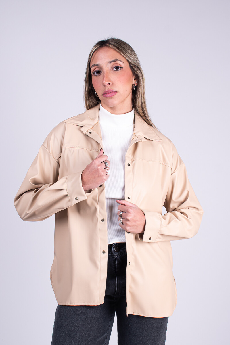 Sobrecamisa ecocuero Beige
