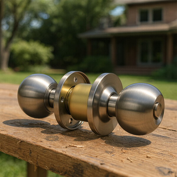 Cerradura Pomo Redondo Para Puerta C/ Tres Llaves Interior Color Plateado