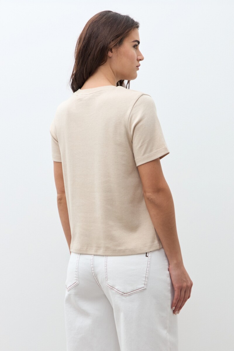 Remera manga corta beige melange
