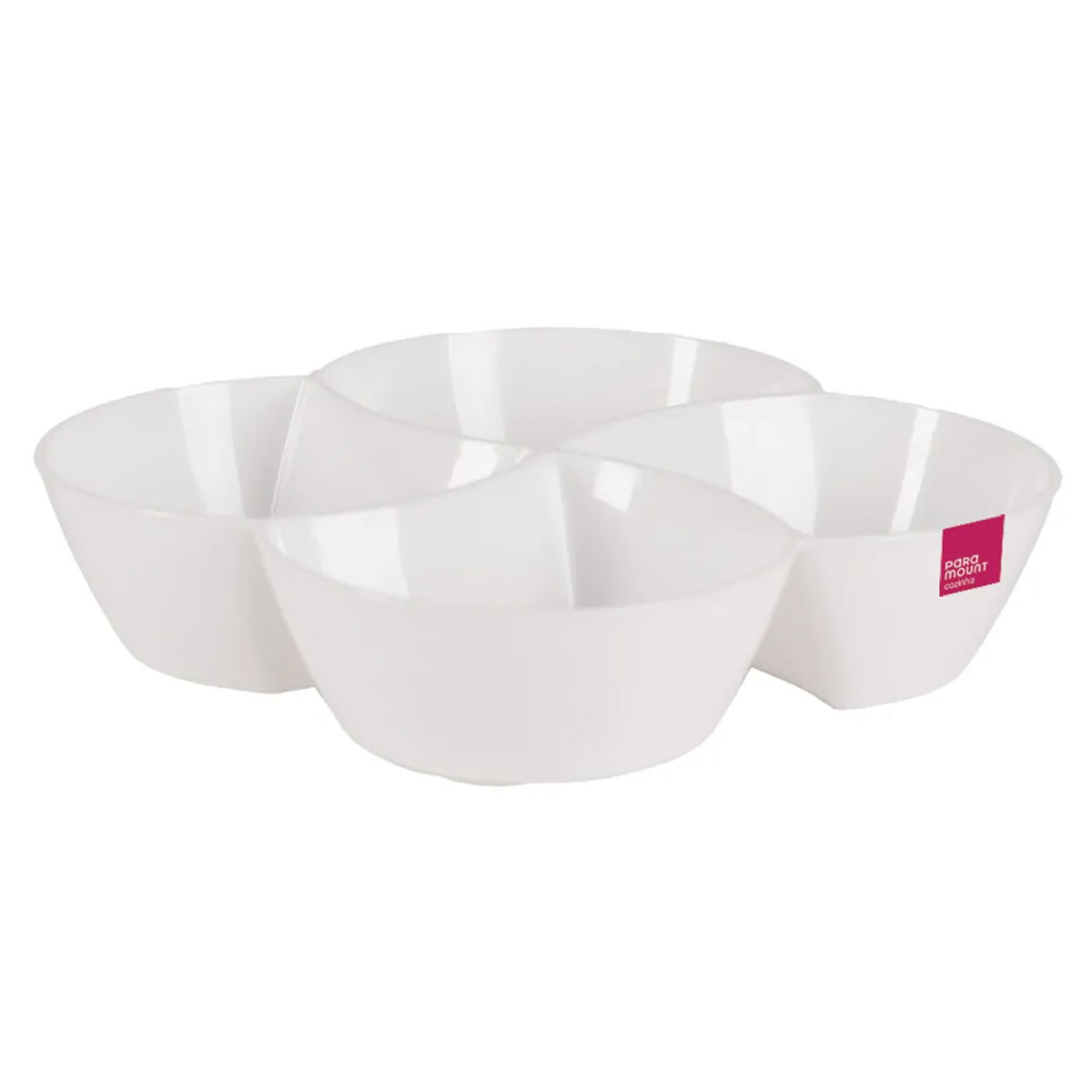 Copetinero Le Chef Redondo con 4 Divisiones 25x25x6Cm - Blanco 