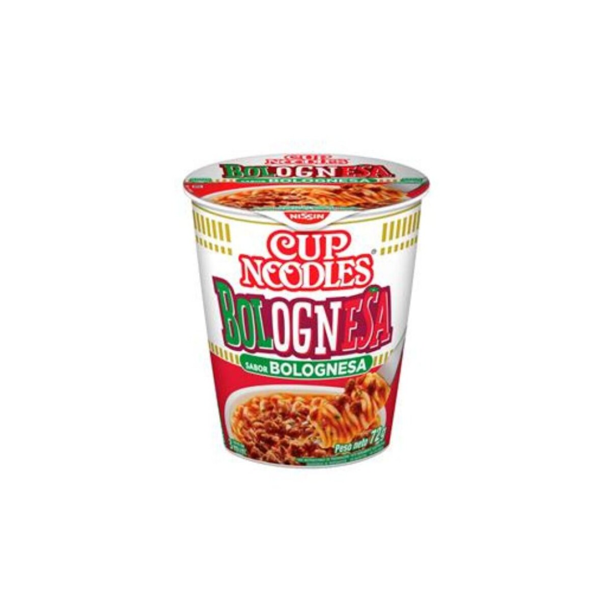 FIDEOS EN VASO NISSIN CUP NOODLES. BOLOGNESA 68 GRS 