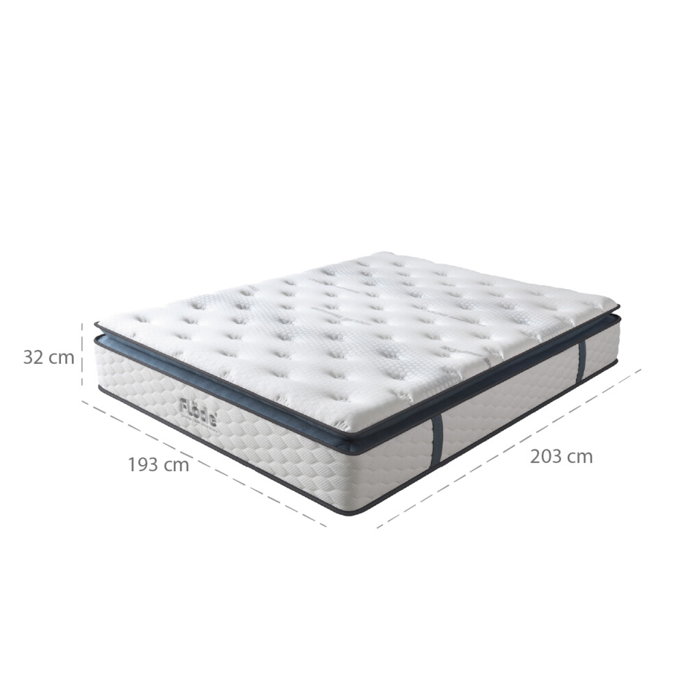 Colchón King en Caja con Resortes Pocket - Flöde Grafeno Colchón King en Caja con Resortes Pocket - Flöde Grafeno