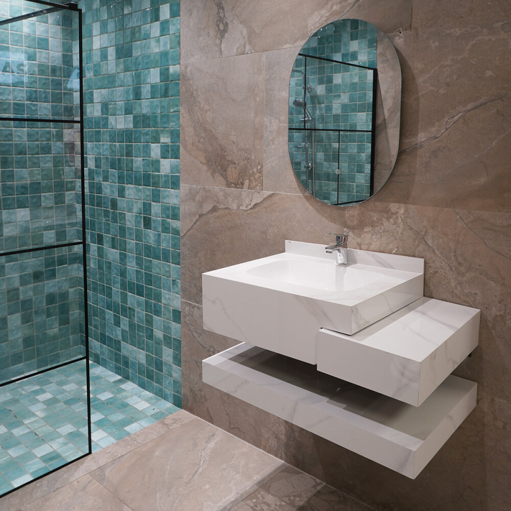 CONJUNTO DE BAÑO HABITARE MODELO SYM1026-80 / MUEBLE + BACHA + ESPEJO CON LUZ Conjunto De Baño Habitare Modelo Sym1026-80 / Mueble + Bacha + Espejo Con Luz