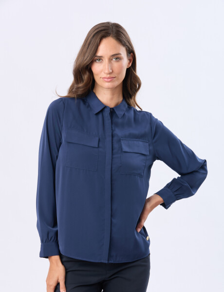 BLUSA MANGA LARGA Azul