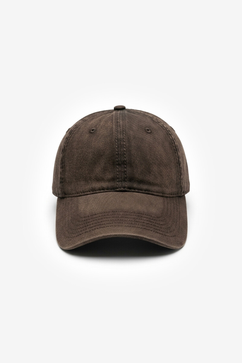 Cap washed pespuntes - marrón 