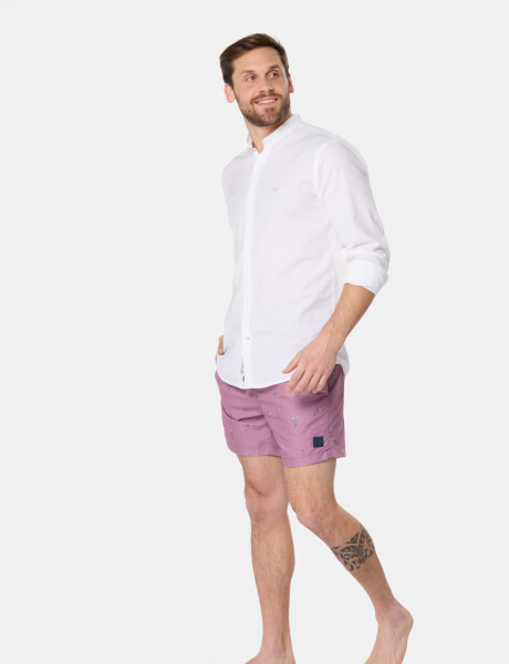 SHORT DE BAÑO ESTAMPADO Rosado