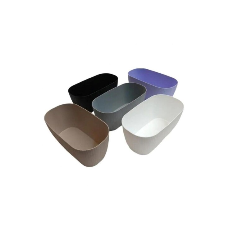 MACETA JARDINERA RECTANGULAR MESOLA 26CM NEGRO