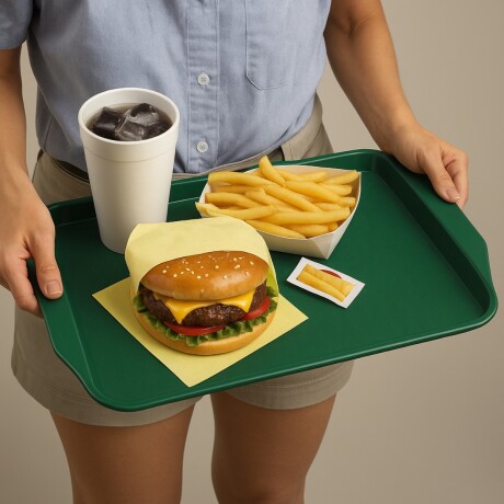 Bandeja con Asas de Plastico Verde 30 x 41 cm Bandeja con Asas de Plastico Verde 30 x 41 cm