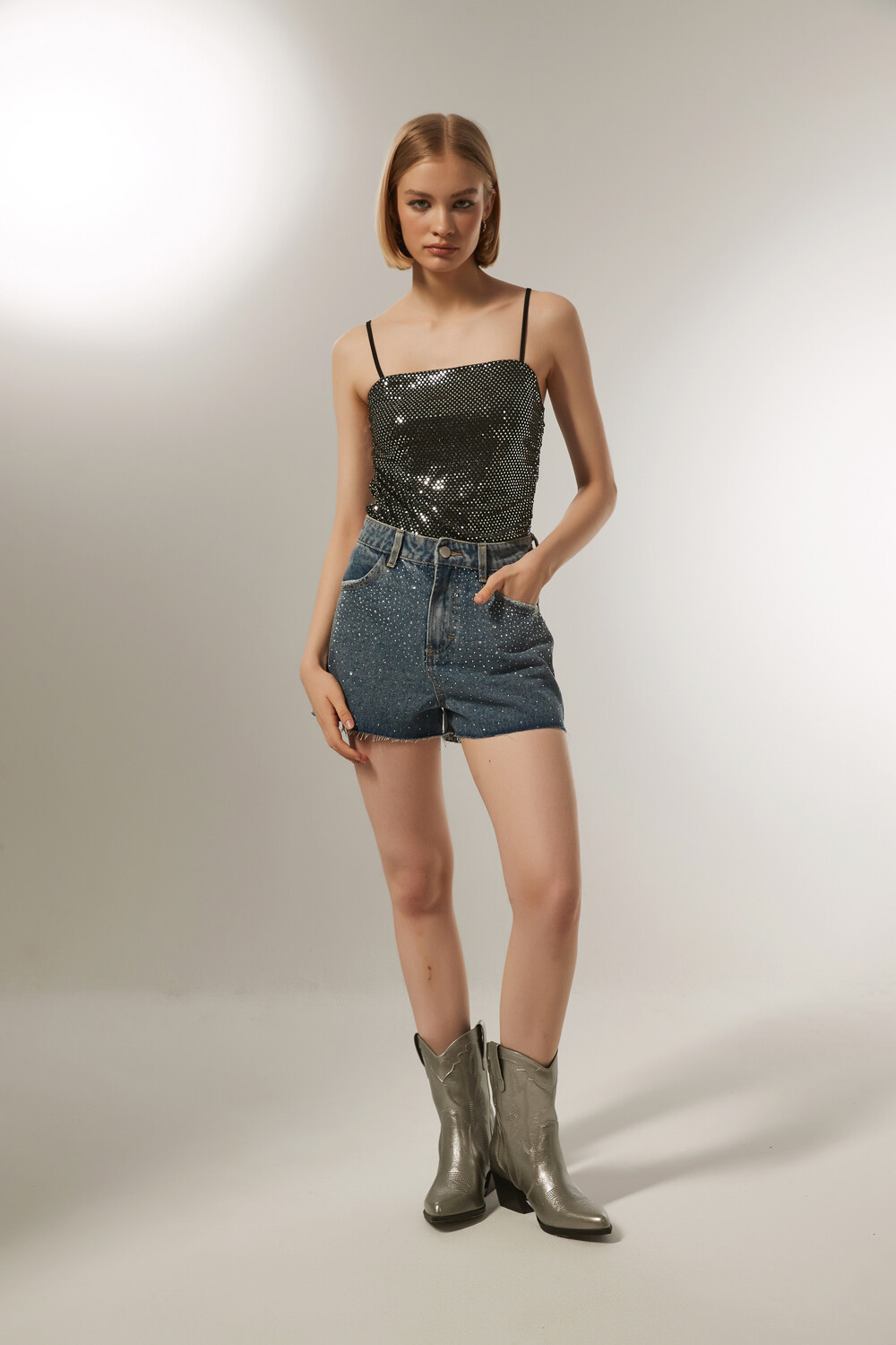 Short Mirso Azul Grisaceo