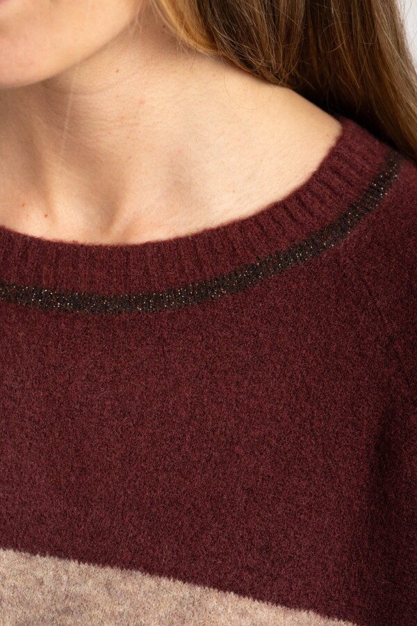 Sweater Rayado Bordeaux