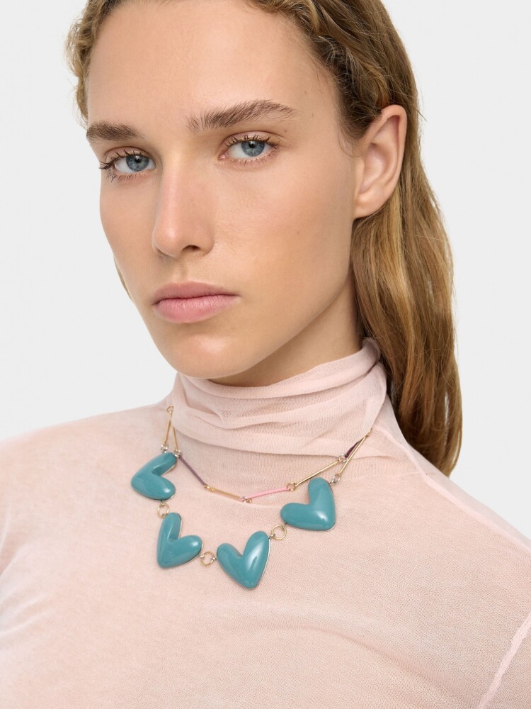 Set De Collares Corazones multicolor