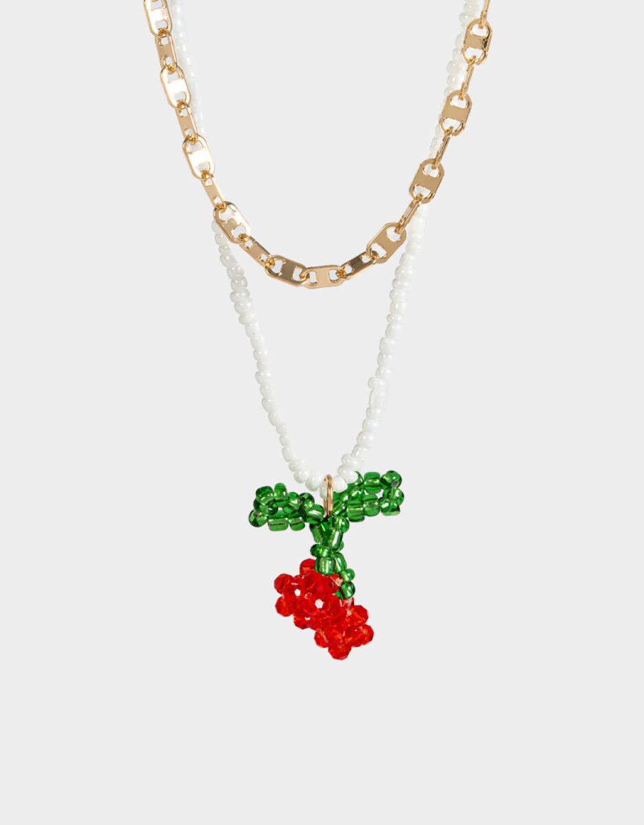 Collar Multicadena Fruta - Dorado 