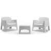 Juego De Patio Ibiza 2 Sillones + Mesa Ratona En Resina Blanco Juego De Patio Ibiza 2 Sillones + Mesa Ratona En Resina Blanco